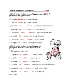 Spanish Passive Voice Worksheet La Voz Pasiva By Language Resources By Nina