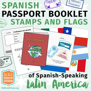 Preview of Spanish Passport Booklet, Stamps & Flags of Latin America ~ Growing Bundle