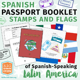 Spanish Passport Booklet, Stamps & Flags of Latin America 