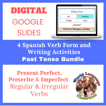 Preview of Spanish Past Tense Writing Activities Bundle (Google Slide, Digital)