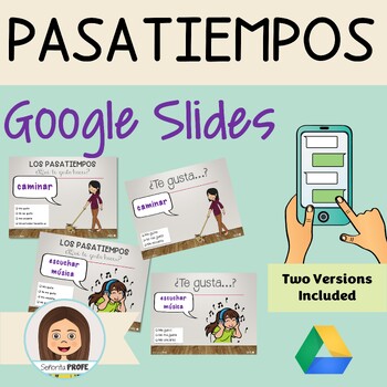 Preview of LOS PASATIEMPOS / Spanish Pastime Activities Google Slides & PowerPoint