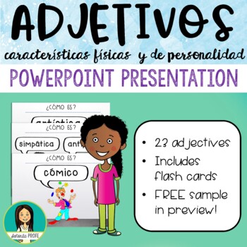 Preview of Los Adjetivos / Spanish Personality Adjectives PowerPoint