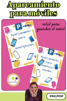 Preview of Spanish: Phone parking space - Sign for the classroom