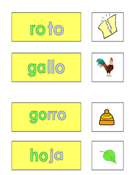 Spanish Phonics 2 syllable o word cards by Lalita's Laminates | TpT