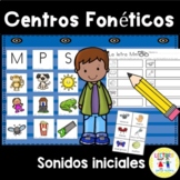 Spanish Phonics Center - Beginning Sounds A-Z Write the Room