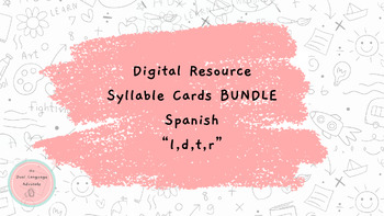Preview of Spanish Phonics Digital Syllable Cards BUNDLE "l,d,t,r"