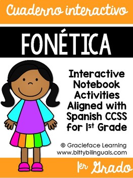 Preview of Spanish Phonics Interactive Notebook 1st Grade - Cuaderno interactivo fonética