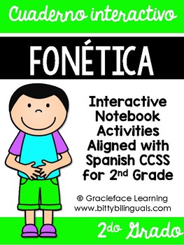 Preview of Spanish Phonics Interactive Notebook 2nd Grade - Cuaderno interactivo fonética