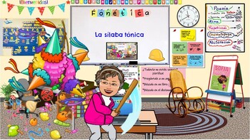 Preview of Sílaba tónica y afijos - Word Builders Game - Spanish Phonics Week # 17 