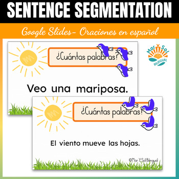 Preview of Spanish Phonological Awareness Google Slide Counting Words Activity