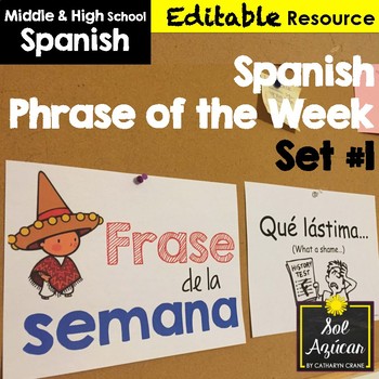 Preview of Spanish Phrase of the Week Posters - Frase de la Semana - Set #1