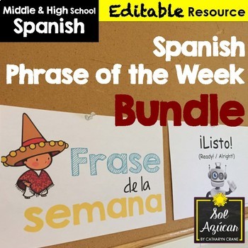 Preview of Spanish Phrase of the Week Posters - Frase de la Semana - BUNDLE