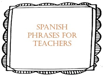 Preview of Spanish Phrases for Teachers