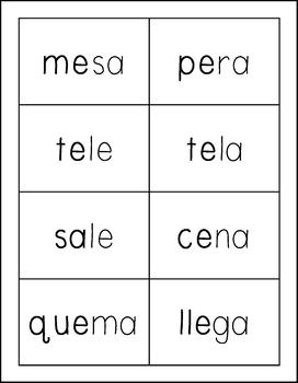 Spanish Picture Word Cards with A and E - Palabras con A y E | TpT