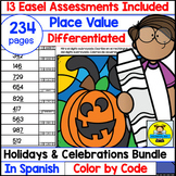 Spanish Place Value Math Holidays and Celebrations Color b