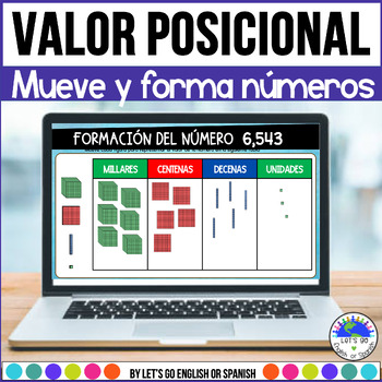 Preview of Valor posicional de números Spanish Place Value Chart Interactive Activity
