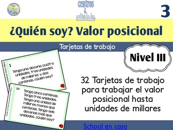Preview of Spanish Place Value Task Cards to Thousands | Tarjetas de valor posicional