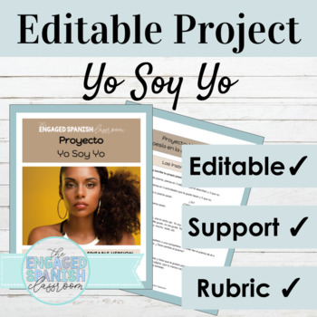 Preview of Editable Spanish Project | Yo Soy Yo Poetry Writing Assignment