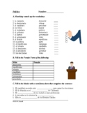 Spanish Politics and Elections Vocabulary Worksheet: Polít