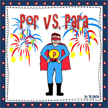 Preview of Spanish Por and Para Difference PICTURE Notes and Practice Powerpoint BUNDLE