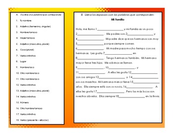 Spanish Possessive Adjective Fill In Story by The Profe Store LLC