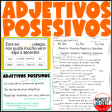 Spanish Possessive Adjectives Adjetivos posesivos Printabl