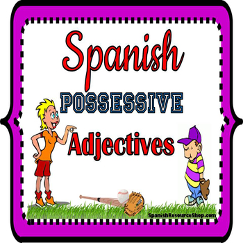 Preview of Spanish Possessive Adjectives Grammar Notes and Practice Powerpoint BUNDLE