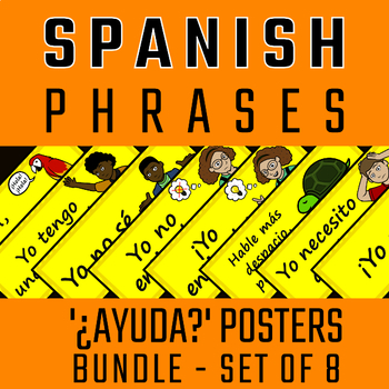 Spanish Poster Bundle - '¿Ayuda?' Phrase Set of 8 by Thomas Moon