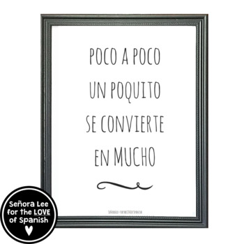Spanish Poster - Poco a poco by Senora Lee - for the LOVE of Spanish