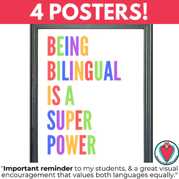 Spanish Posters - Being Bilingual is a Superpower - Spanish Classroom Decor