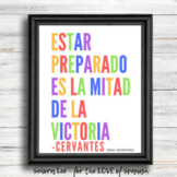 Spanish Poster - Spanish Classroom Rules - Be Prepared Quote