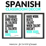 Spanish Posters Classroom Décor - Bilingual Growth Mindset