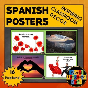 Preview of Spanish Posters Spanish Classroom Decor Spanish Signs Spanish Class Decor