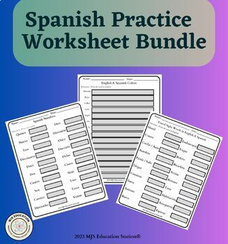 Preview of Spanish Practice Bundle Travel Sight words, Colors, Numbers and Months & Days