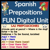 Spanish Prepositions Digital Unit - Las Preposiciones y Estar