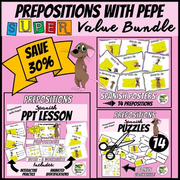 Preview of Spanish Prepositions with Pepe Super Value Bundle
