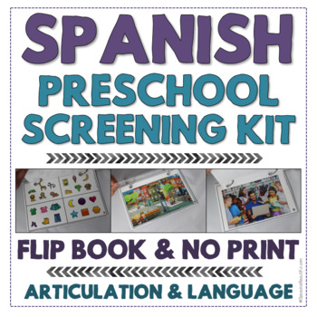 Preview of Spanish Preschool Speech & Language Screening Kit - No Print & Flip Book