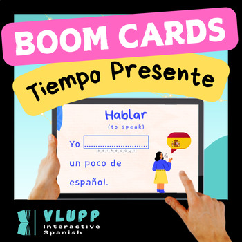 Preview of Spanish Regular Present Tense | Interactive Activity | Digital Task Boom Cards