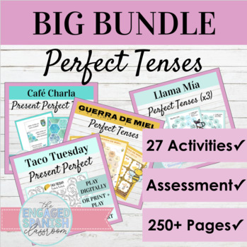Preview of Spanish Present Perfect and Past Perfect Activity BUNDLE | Pluscuamperfecto