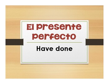 Preview of Spanish Present Perfect Notes With Video