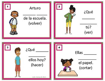 Spanish Present Perfect Task Cards: 24 Unique Verbs (Participio Pasado)
