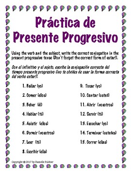 visit in spanish present progressive