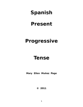 Preview of Spanish Present Progressive Tense