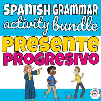 Preview of Spanish Present Progressive Verbs Activity and games Bundle Presente Progresivo