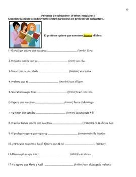 Spanish Present Subjunctive Conjugation Practice Booklet | TpT