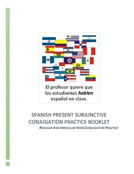 Preview of Spanish Present Subjunctive Conjugation Practice Booklet