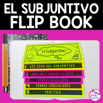Preview of Spanish Present Subjunctive Flip Book (El Subjuntivo) with DIGITAL Google Slides
