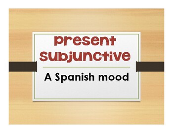 Preview of Spanish Present Subjunctive Notes With Video