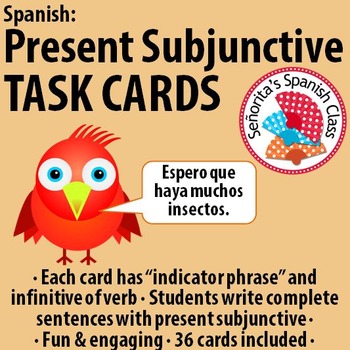 Preview of Spanish - Present Subjunctive TASK CARDS