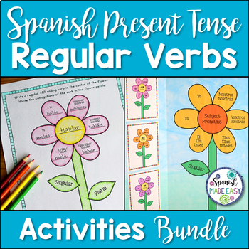 Preview of Spanish Present Tense Regular Verbs Activities and Bulletin Board Bundle